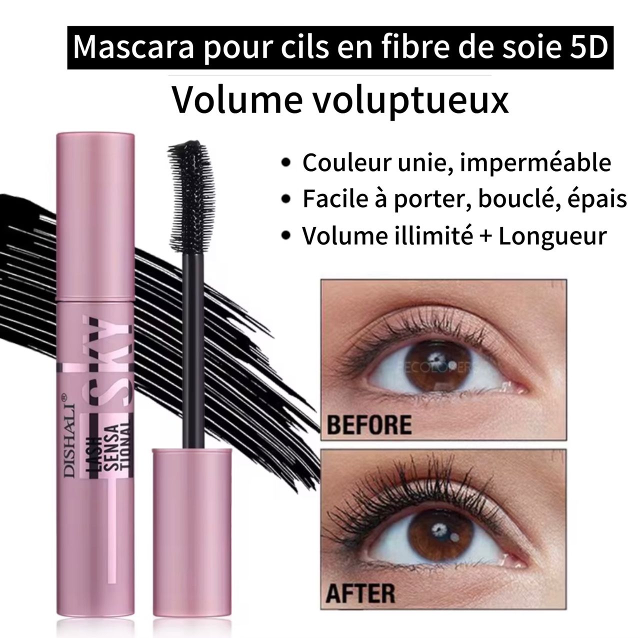 Mascara SKY volume 5D résistante à l'eau